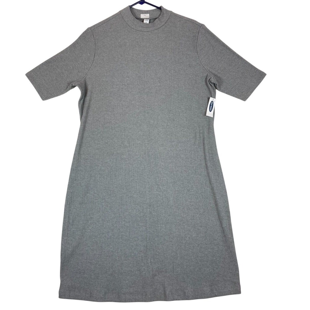 Old Navy Short Sleeve Dress Ribbed High Mock Neck Gray Size 1X Plus NWT